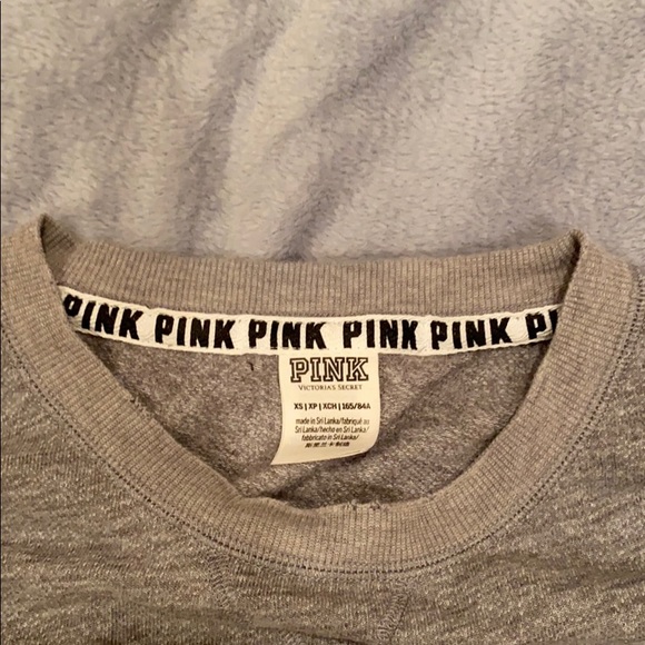 Grey PINK crewneck sweatshirt (XS) - Picture 3 of 4